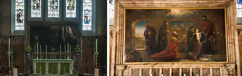 Adoration of the Magi, reredos, Monmouth.