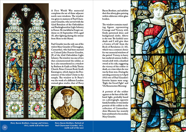 Spread from Stained Glass at the Church of St Peter, Carmarthen.