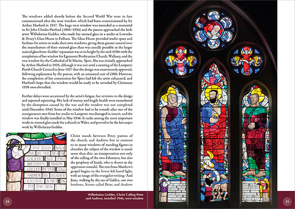 Spread from Stained Glass at the Church of St Peter, Carmarthen.